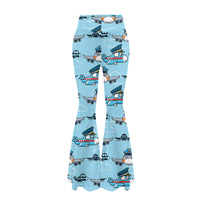 Thumbnail for Cartoon & Funny Airplanes 2 Designed Women Yoga Flared Pants