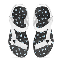 Thumbnail for Paper Airplanes (Gray) Designed Open Toe Sandals (Slippers)