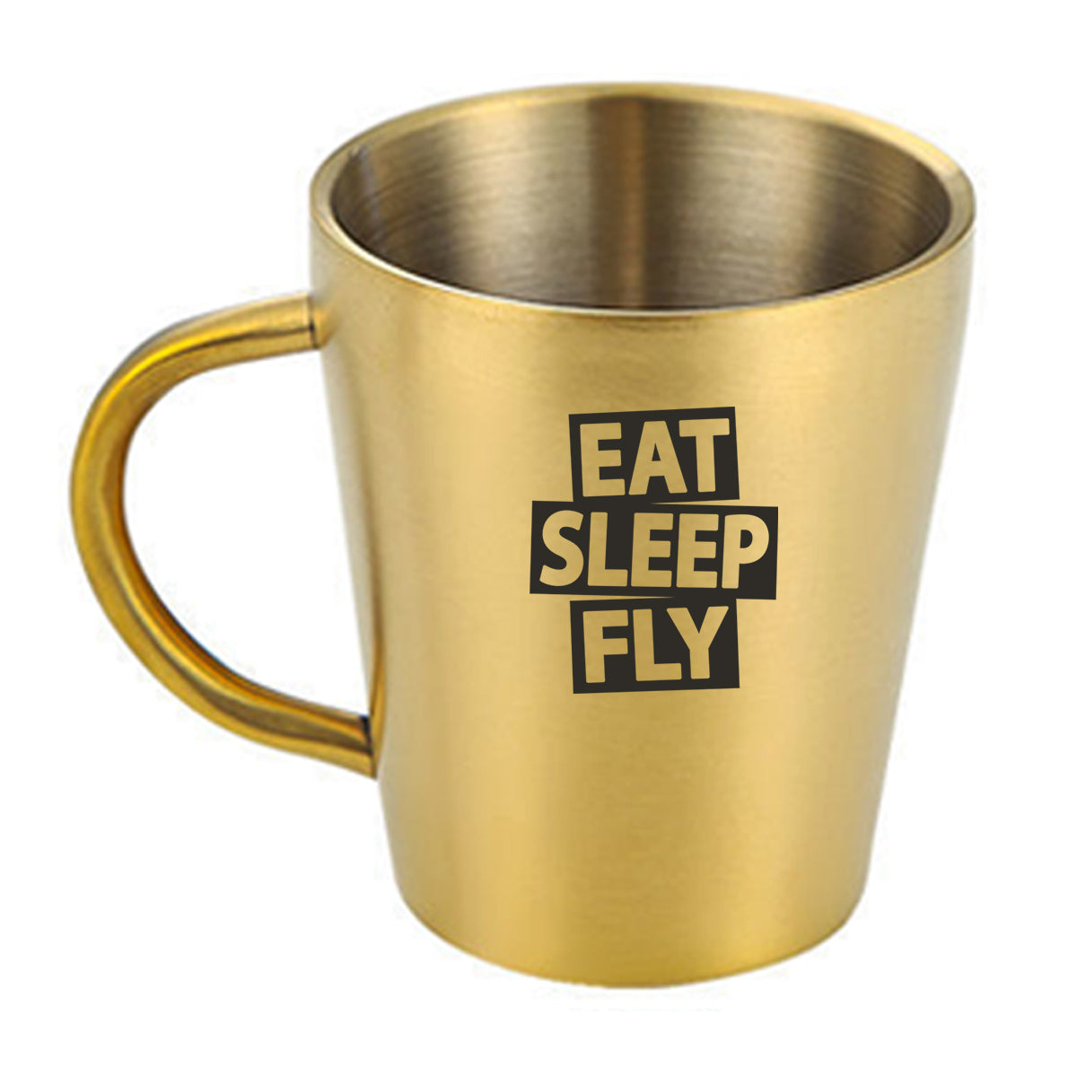 Eat Sleep Fly Designed Stainless Steel Coffee Mugs