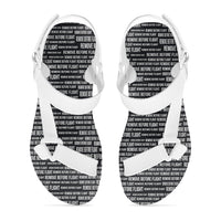 Thumbnail for Remove Before Flight 3-Black Designed Open Toe Sandals (Slippers)