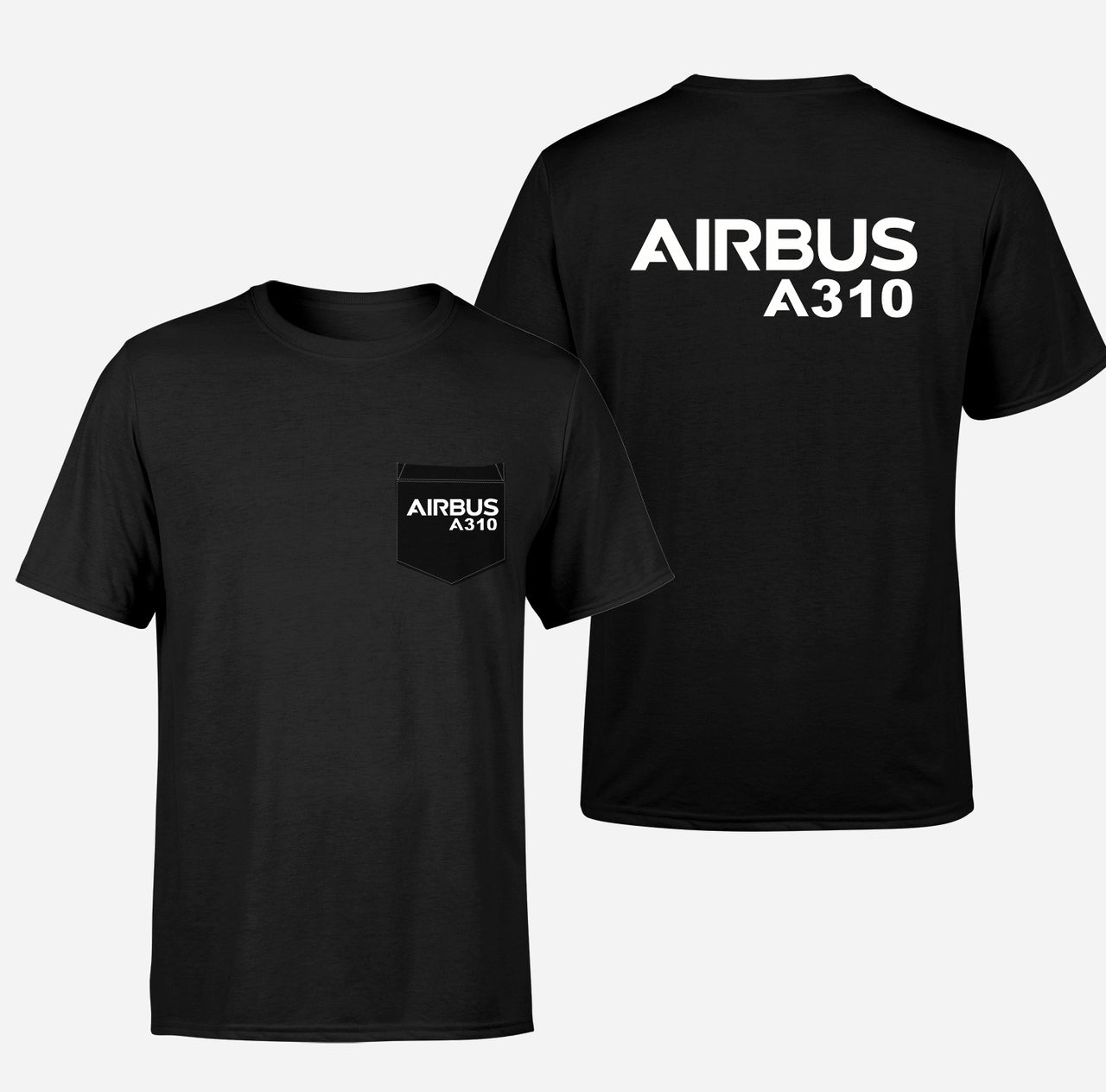 Airbus A310 & Text Designed Pocket T-Shirts