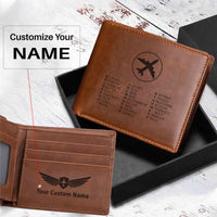 Thumbnail for Aviation Alphabet 2 Designed Laser Leather Wallets