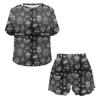 Thumbnail for Black & White Super Travel Icons 2 Designed Women Summer Home Suits