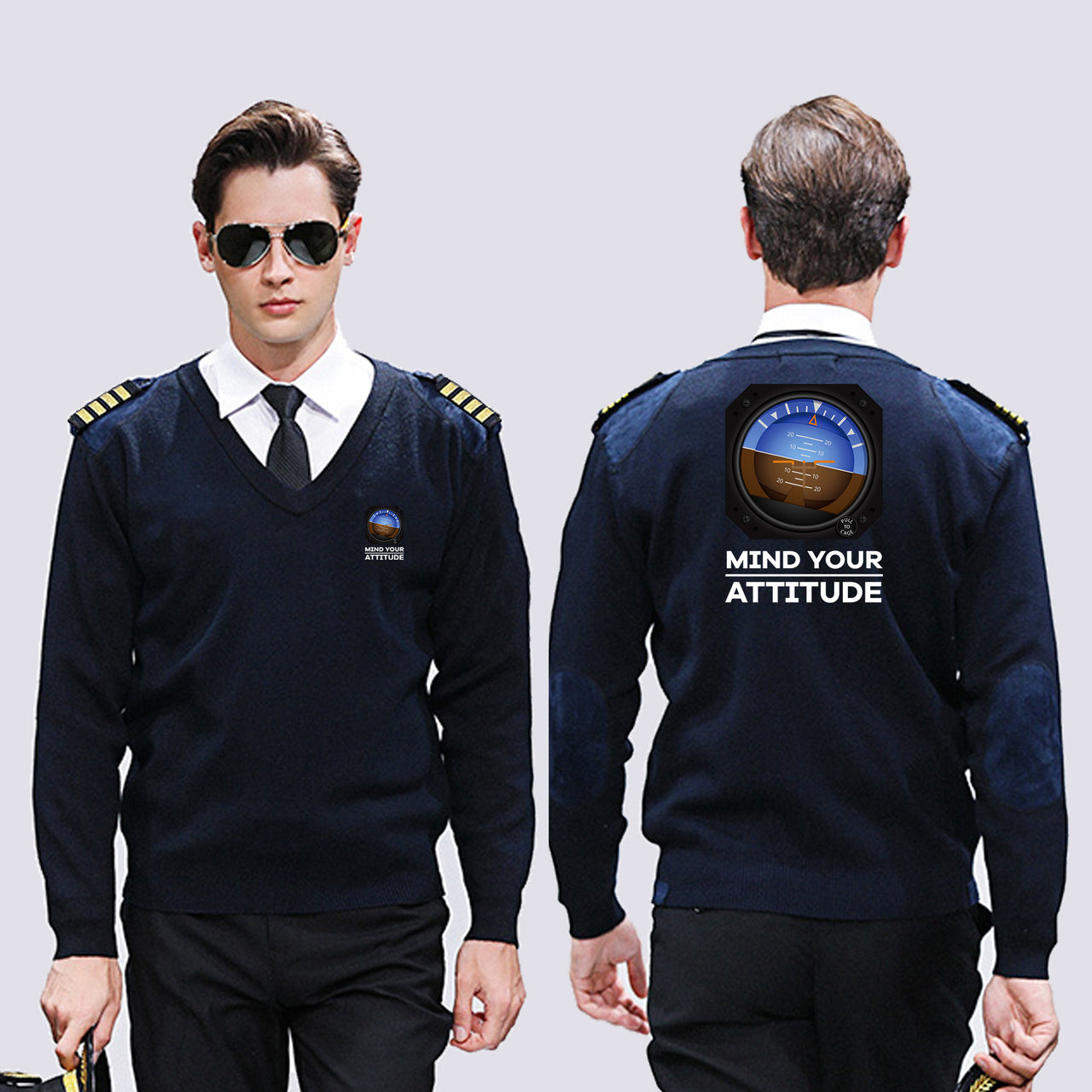 Mind Your Attitude Designed Wool Pilot Sweaters