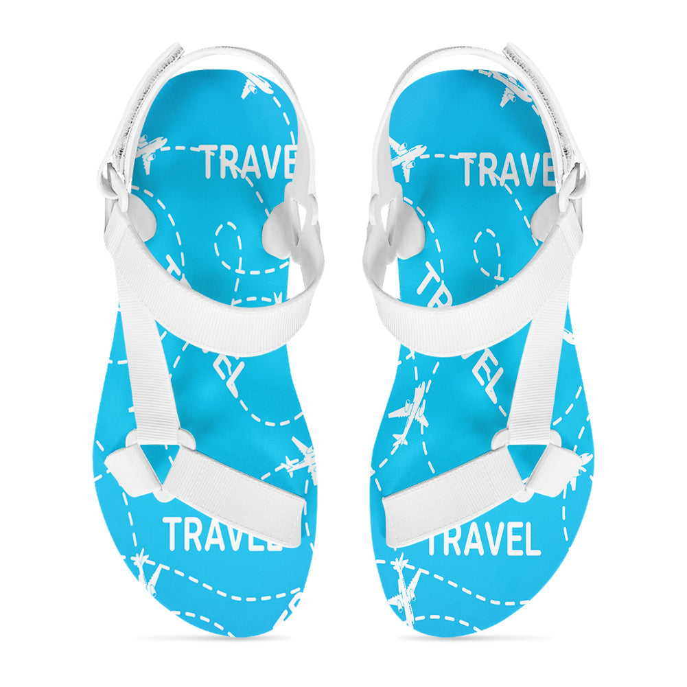 Travel & Planes Designed Open Toe Sandals (Slippers)