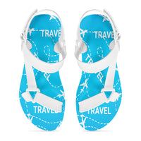 Thumbnail for Travel & Planes Designed Open Toe Sandals (Slippers)