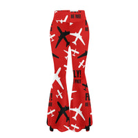 Thumbnail for Fly Be Free Red 2 Designed Women Yoga Flared Pants