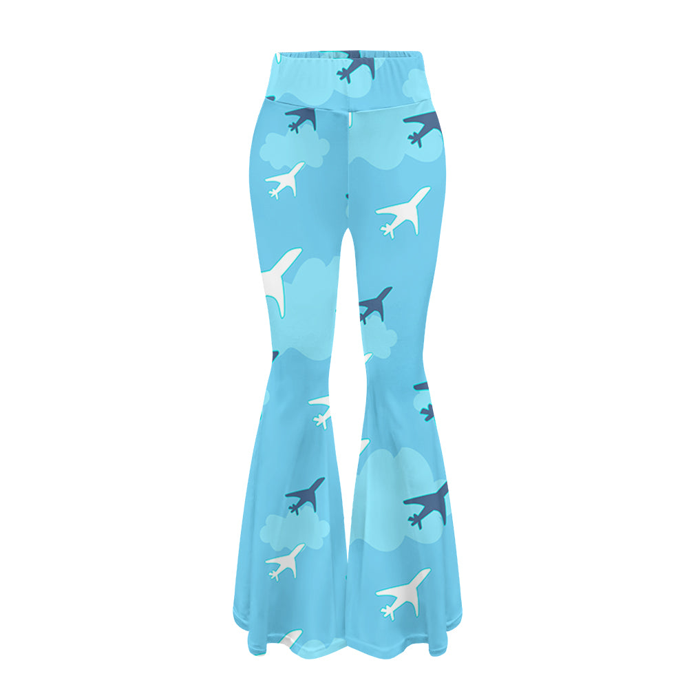 Cool & Super Airplanes Designed Women Yoga Flared Pants