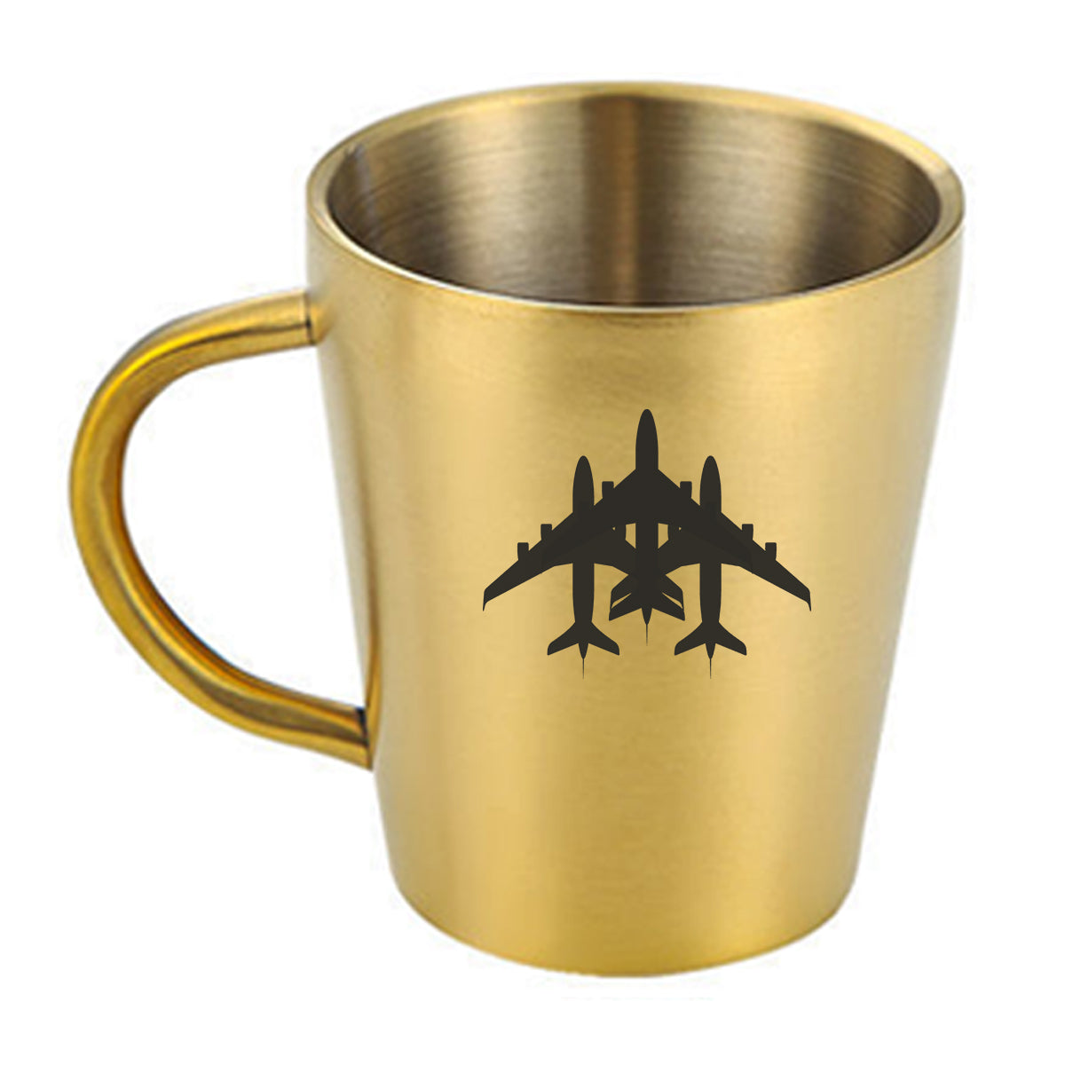 Colourful 3 Airplanes Designed Stainless Steel Coffee Mugs