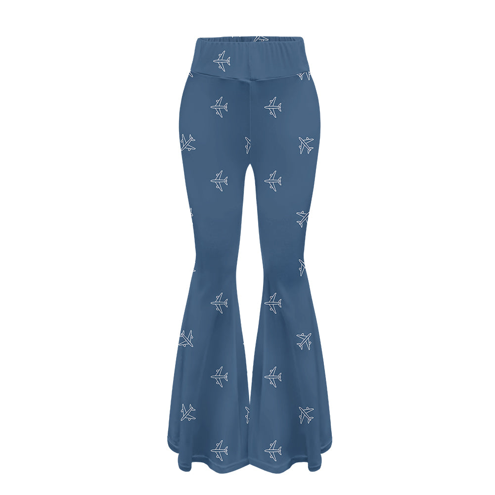 Nice Airplanes (Blue) 2 Designed Women Yoga Flared Pants