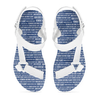 Thumbnail for Remove Before Flight 3Blue Designed Open Toe Sandals (Slippers)