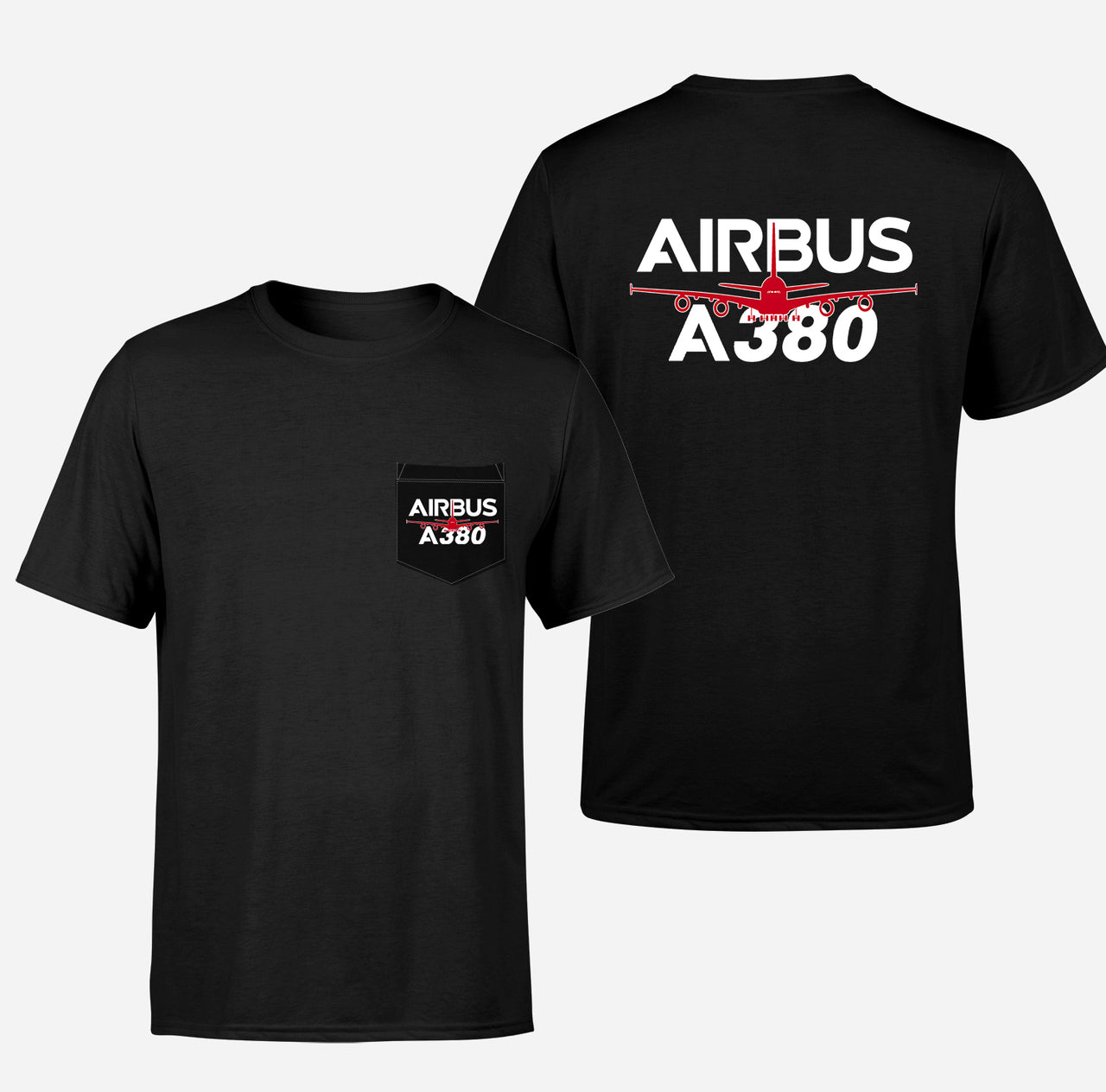 Amazing Airbus A380 Designed Pocket T-Shirts