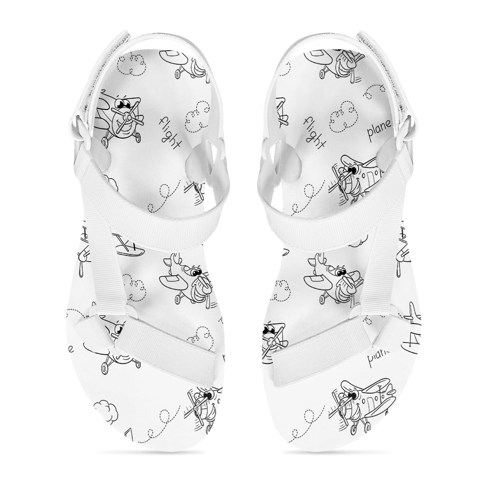 Cartoon Planes Designed Open Toe Sandals (Slippers)