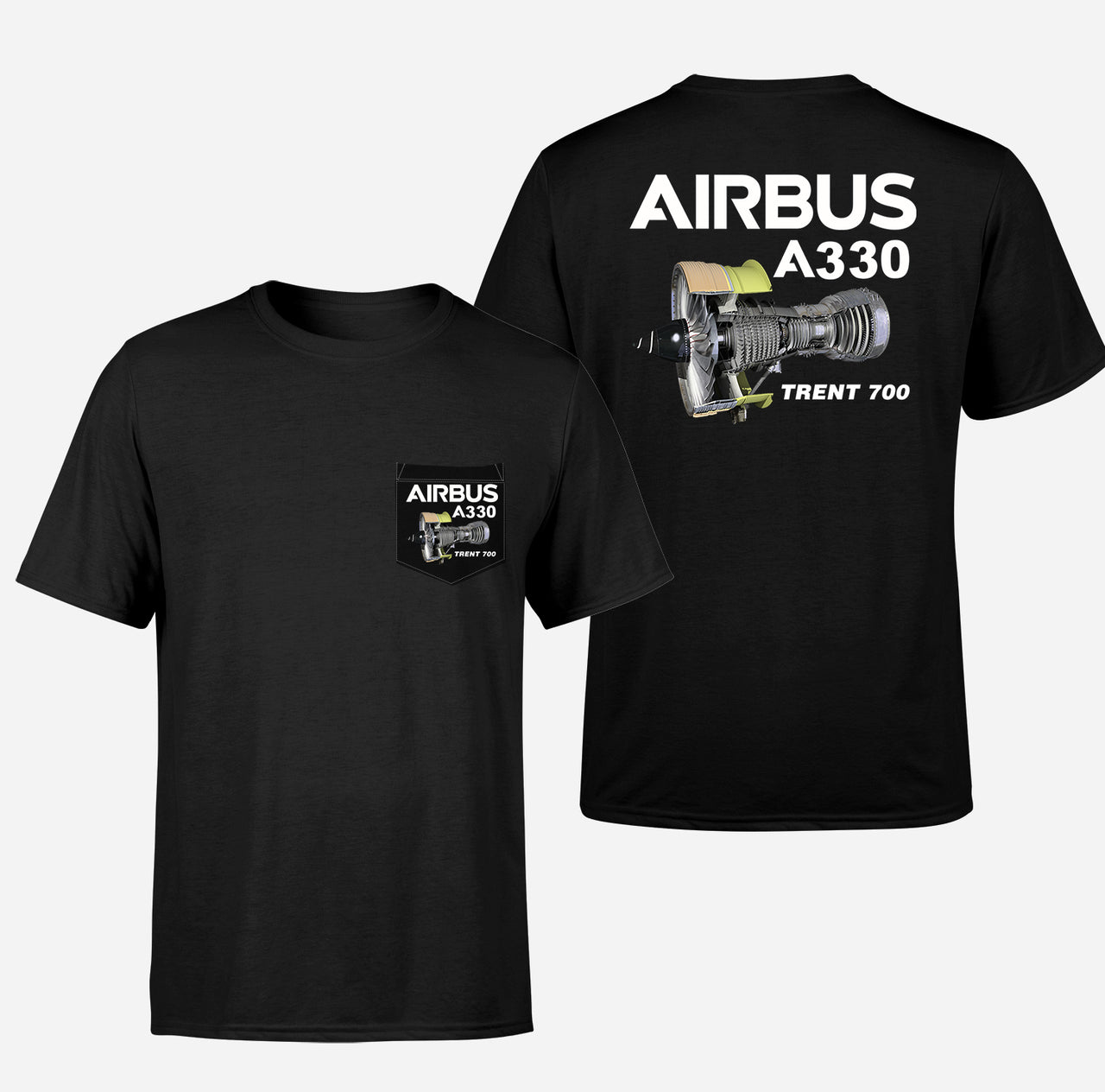 Airbus A330 & Trent 700 Engine Designed Pocket T-Shirts