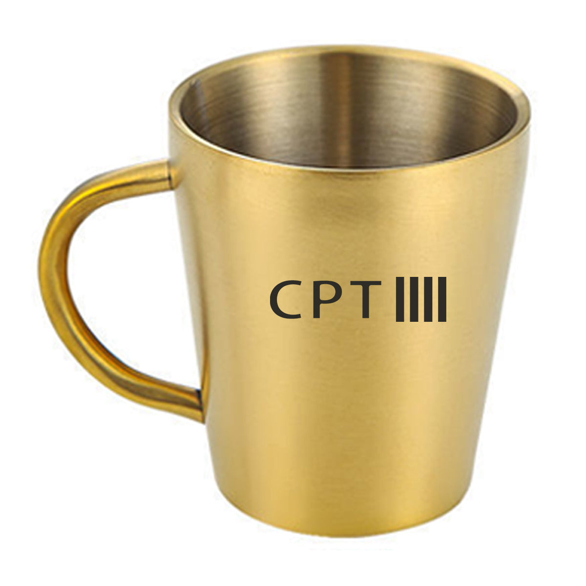 CPT & 4 Lines Designed Stainless Steel Coffee Mugs