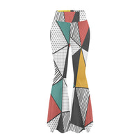 Thumbnail for Mixed Triangles Designed Women Yoga Flared Pants