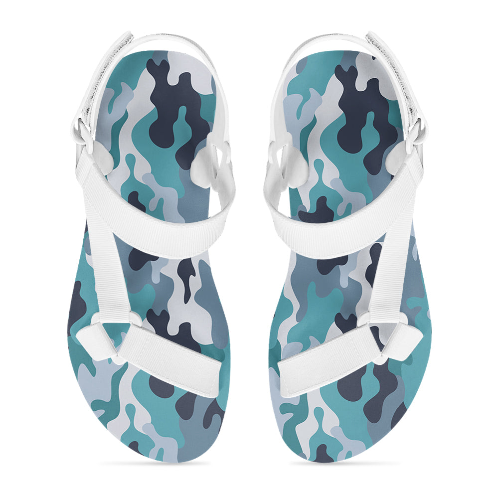 Military Camouflage Green Designed Open Toe Sandals (Slippers)