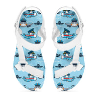 Thumbnail for Cartoon & Funny Airplanes Designed Open Toe Sandals (Slippers)