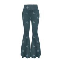 Thumbnail for Nice Airplanes (Green) 2 Designed Women Yoga Flared Pants