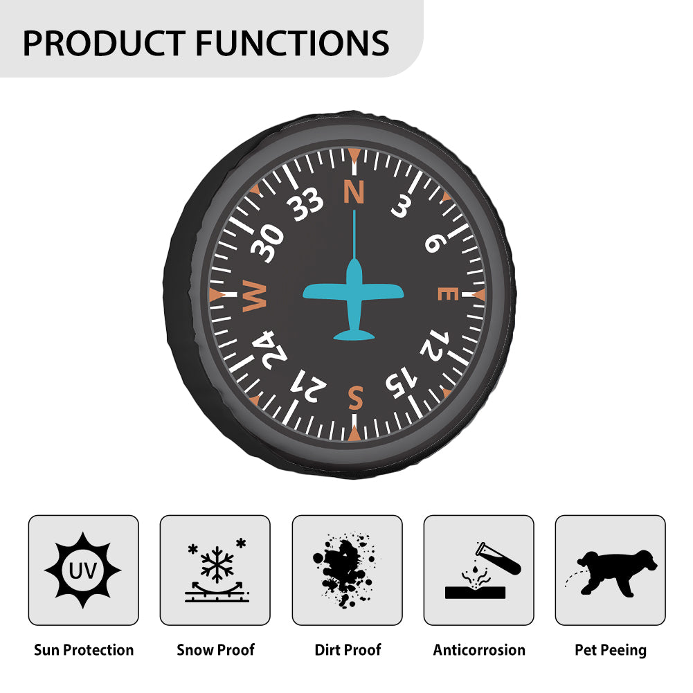 Airplane Instruments (Heading) Designed Tire Cover Cases