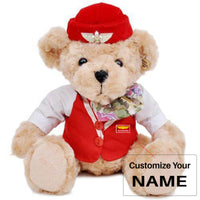 Thumbnail for Custom Name (Badge 1) Captain Pilot & Cabin Crew Teddy Bear & Dolls