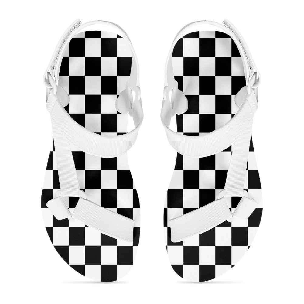 Black & White Boxes Designed Open Toe Sandals (Slippers)