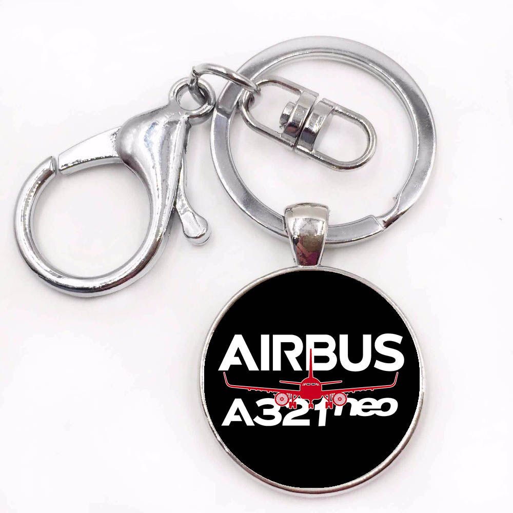 Amazing Airbus A321neo Designed Circle Key Chains