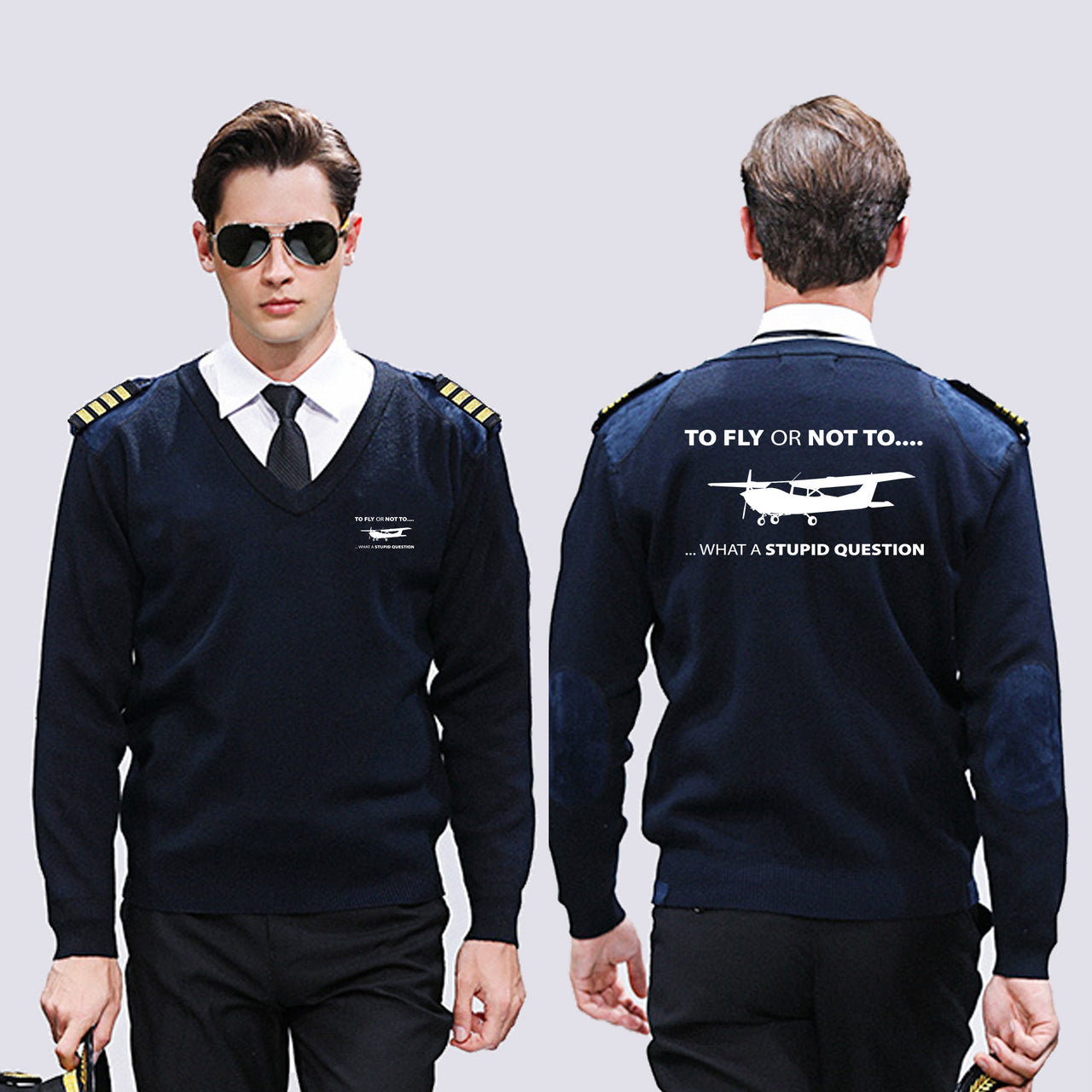 To Fly or Not To What a Stupid Question Designed Wool Pilot Sweaters