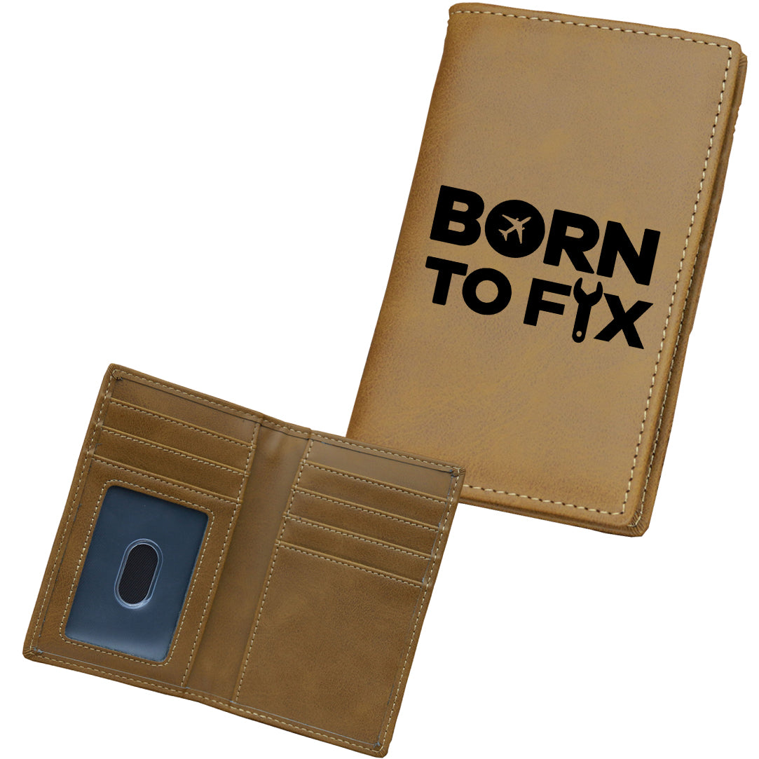 Born To Fix Airplanes Designed Leather Card Holder Wallets