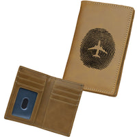 Thumbnail for Aviation Finger Print Designed Leather Card Holder Wallets