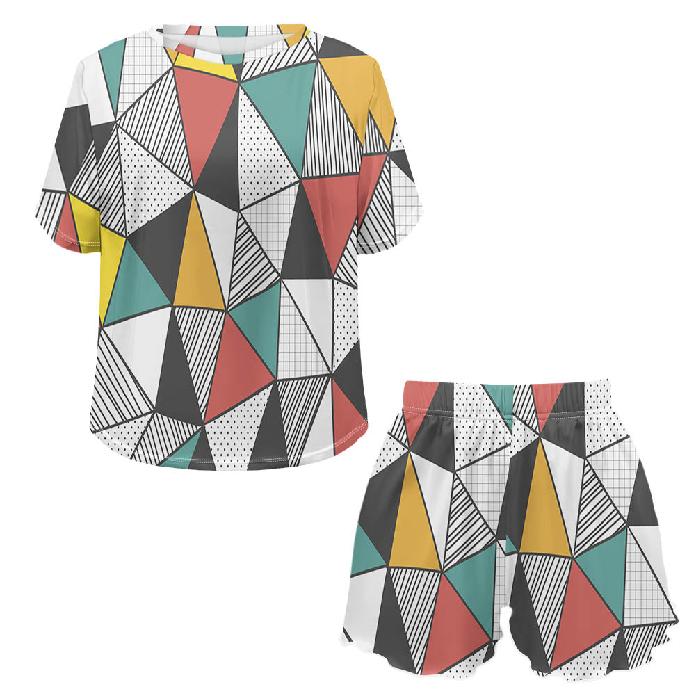 Mixed Triangles Designed Women Summer Home Suits