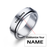 Thumbnail for Your Custom Design & Image & Logo & Text Design  Rotating Stainless Steel Couple Ring