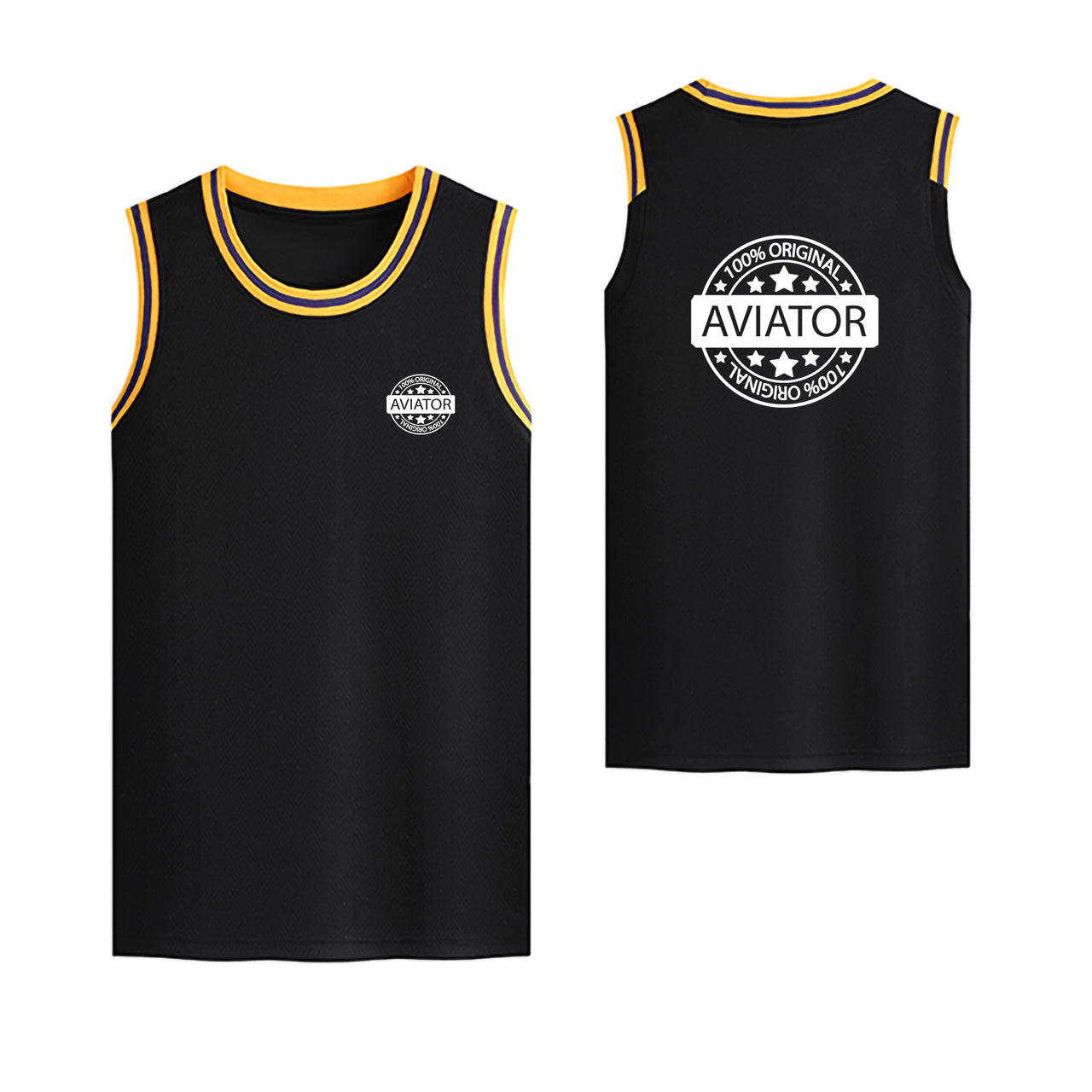 %100 Original Aviator Designed Basketball Style Sports Tank Tops