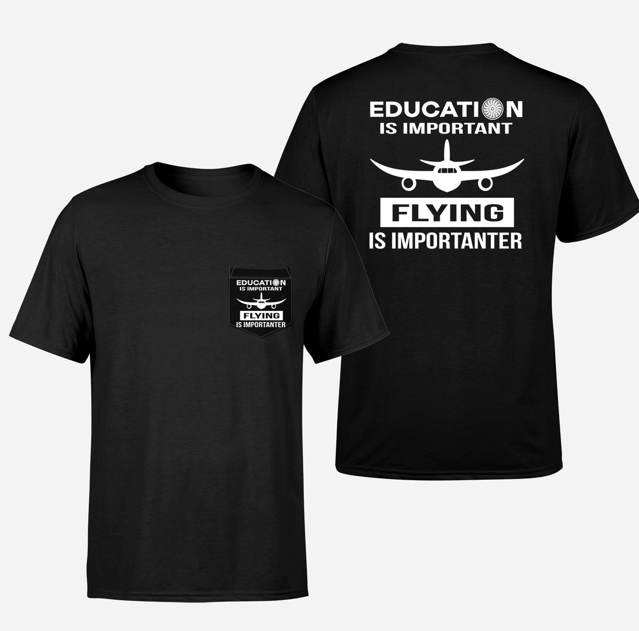 Flying is Importanter Designed Pocket T-Shirts