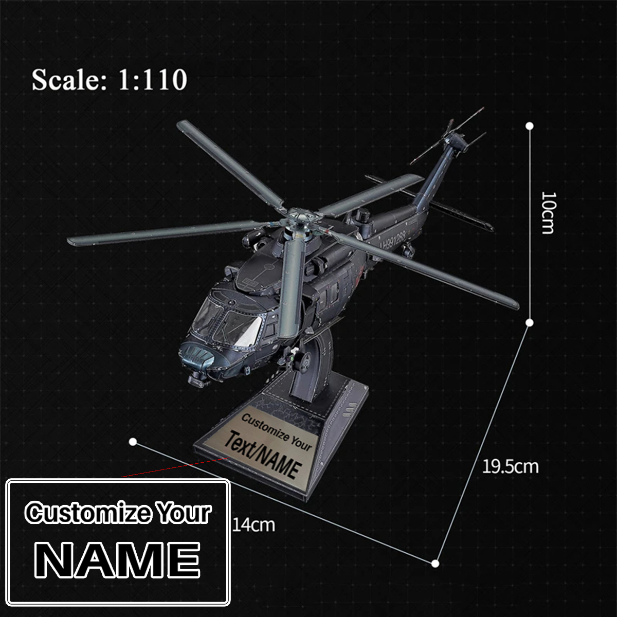 3D Metal Puzzle Z-20 Armed Helicopter FC-31 Stealth Fighter DIY Laser Cutting Jigsaw