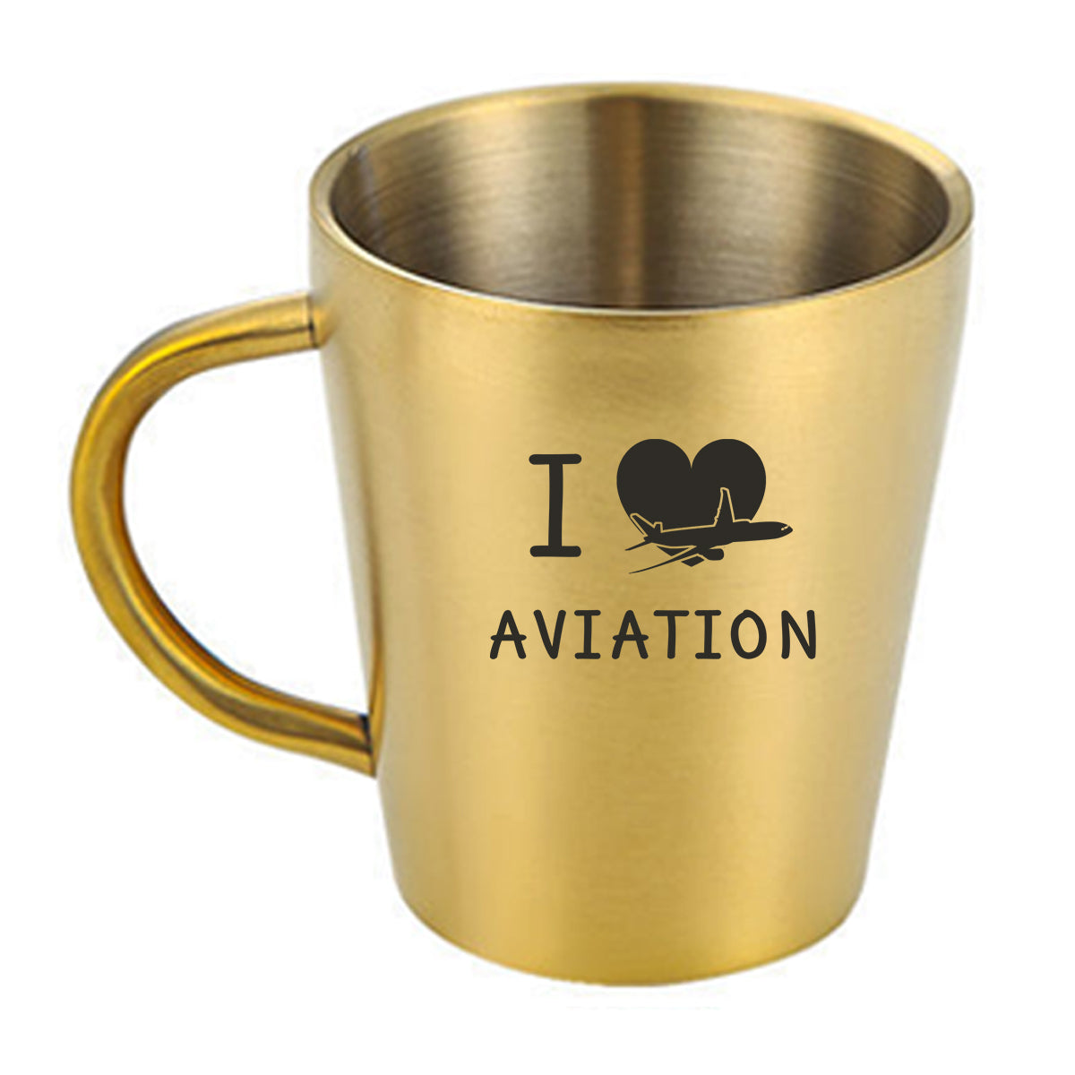 I Love Aviation Designed Stainless Steel Coffee Mugs