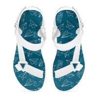 Thumbnail for Paper Airplane & Fly Green Designed Open Toe Sandals (Slippers)