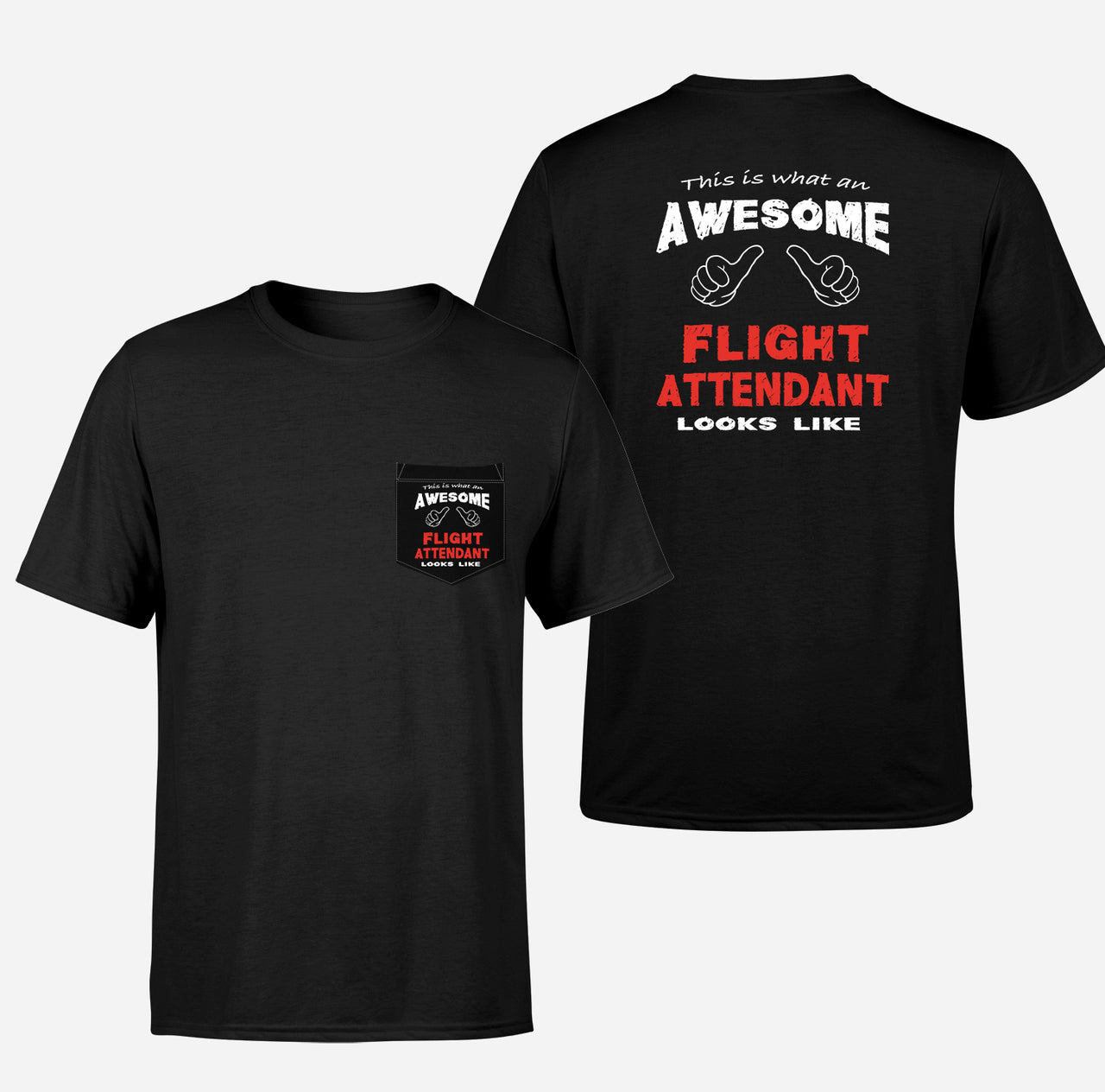 Flight Attendant Designed Pocket T-Shirts