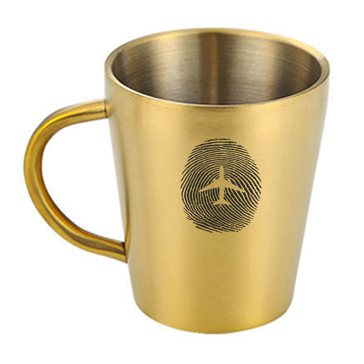 Aviation Finger Print Designed Stainless Steel Coffee Mugs