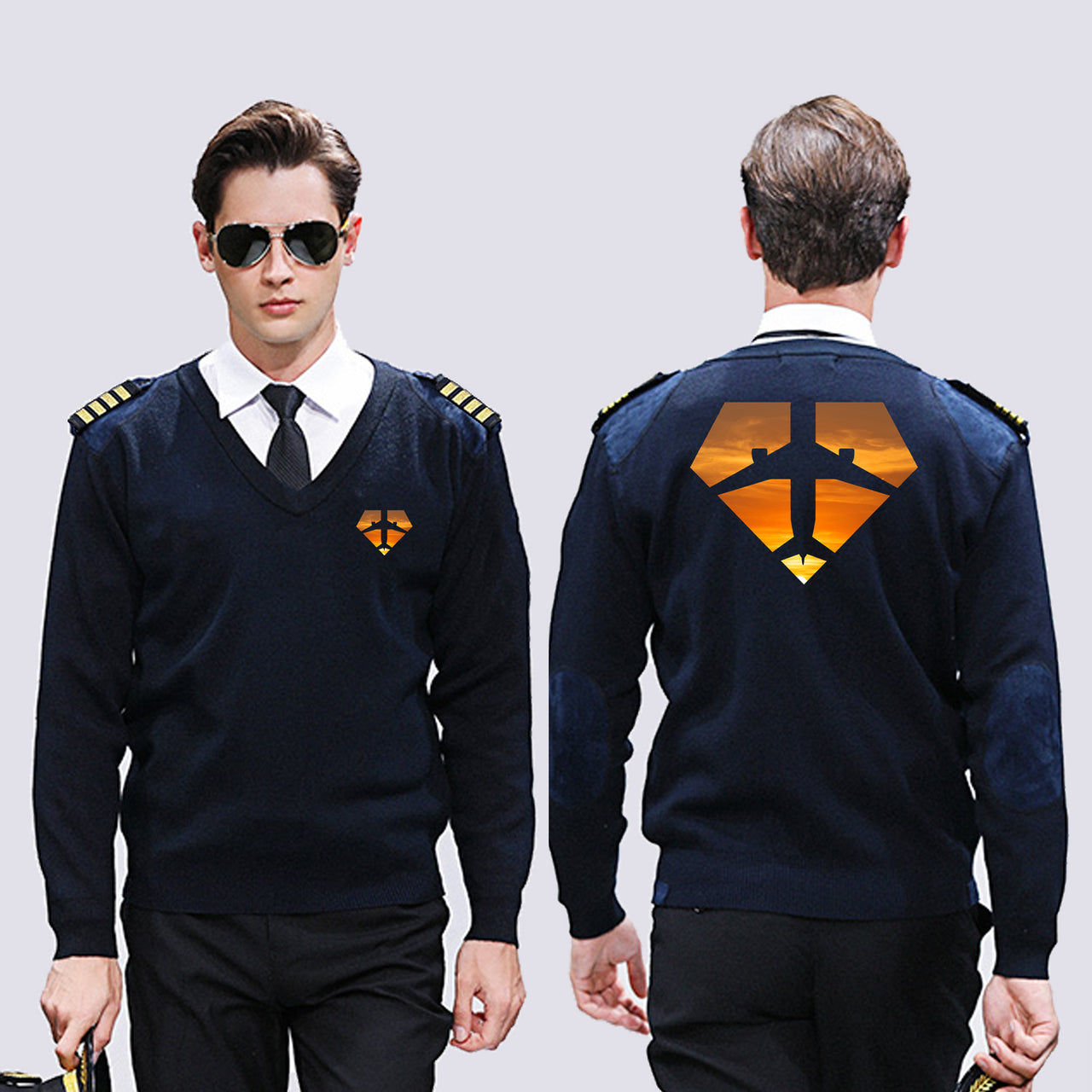 Supermen of The Skies (Sunset) Designed Wool Pilot Sweaters