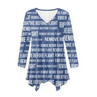 Thumbnail for Remove Before Flight 3Blue Designed Women Lrregular V-neck Skirts