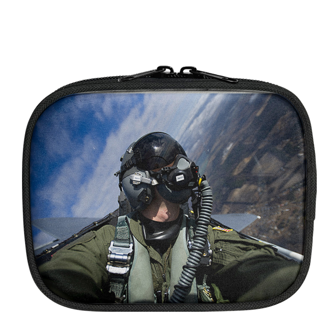 Amazing Military Pilot Selfie Designed Travel & Medical Storage Bags