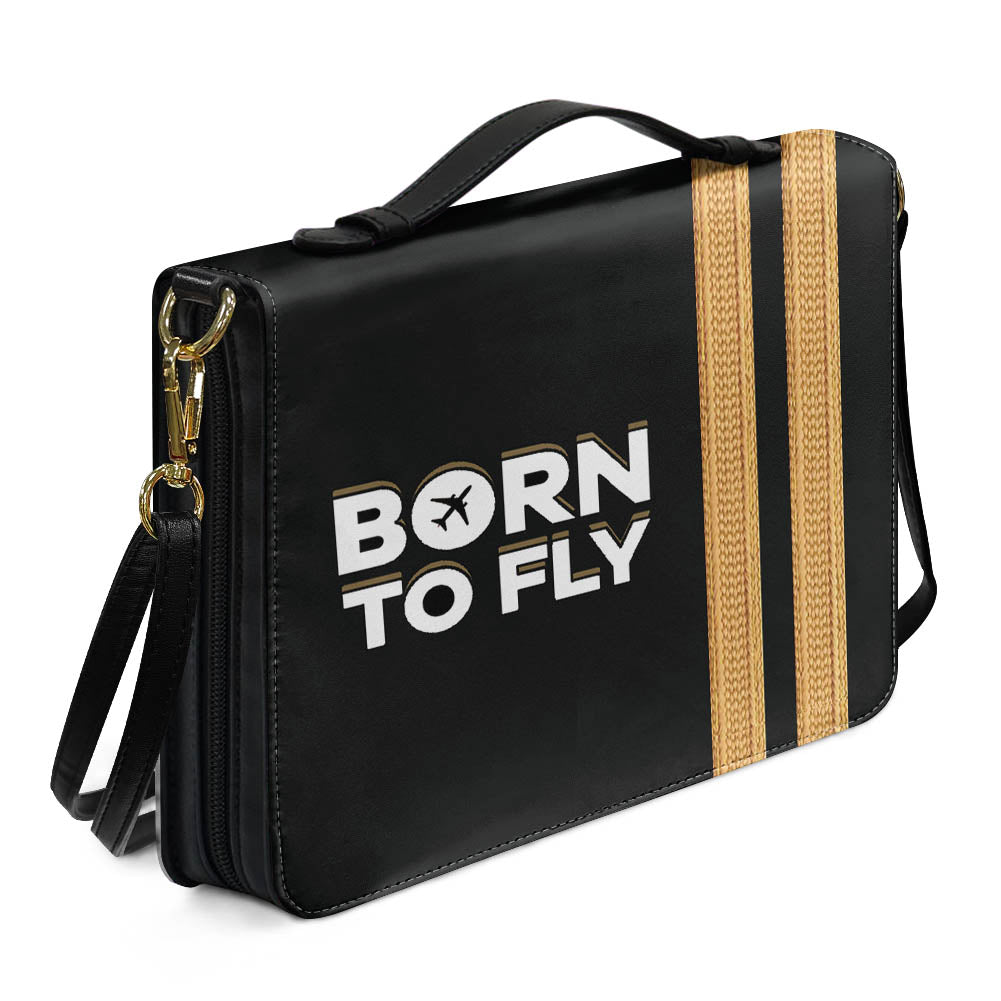 Born to Fly & Pilot Epaulettes 2 Lines Designed PU Accessories Bags Strap Style