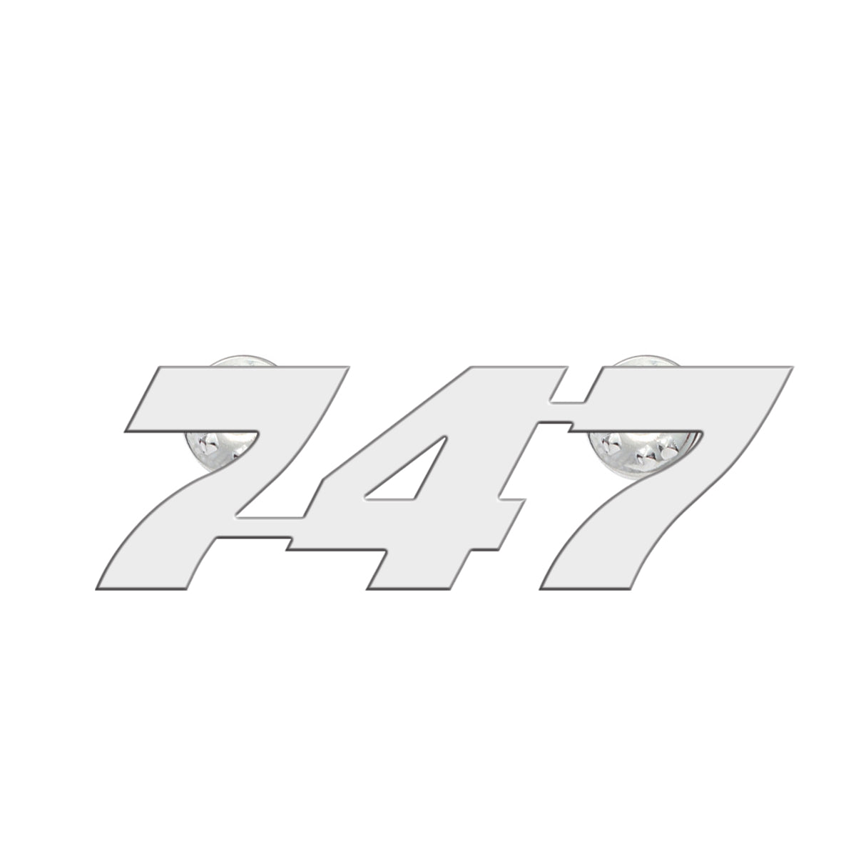 747 Flat Text Designed Hollow Pins