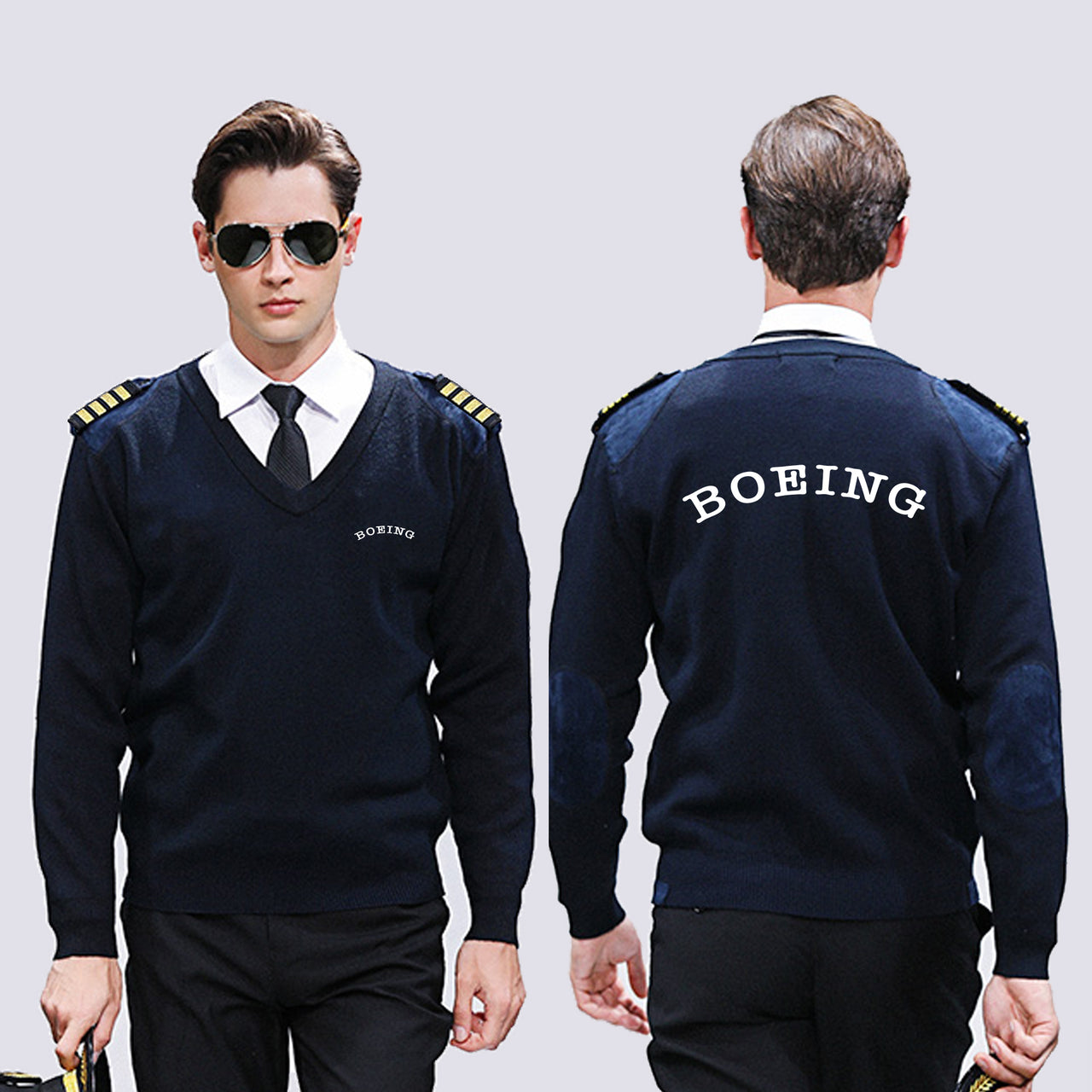 Special BOEING Text Designed Wool Pilot Sweaters