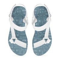 Thumbnail for Jet Planes & Airport Signs Designed Open Toe Sandals (Slippers)