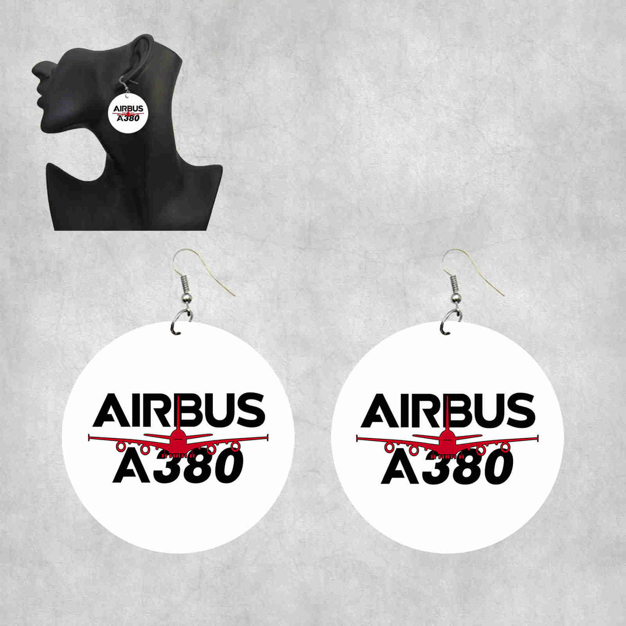 Amazing Airbus A380 Designed Wooden Drop Earrings