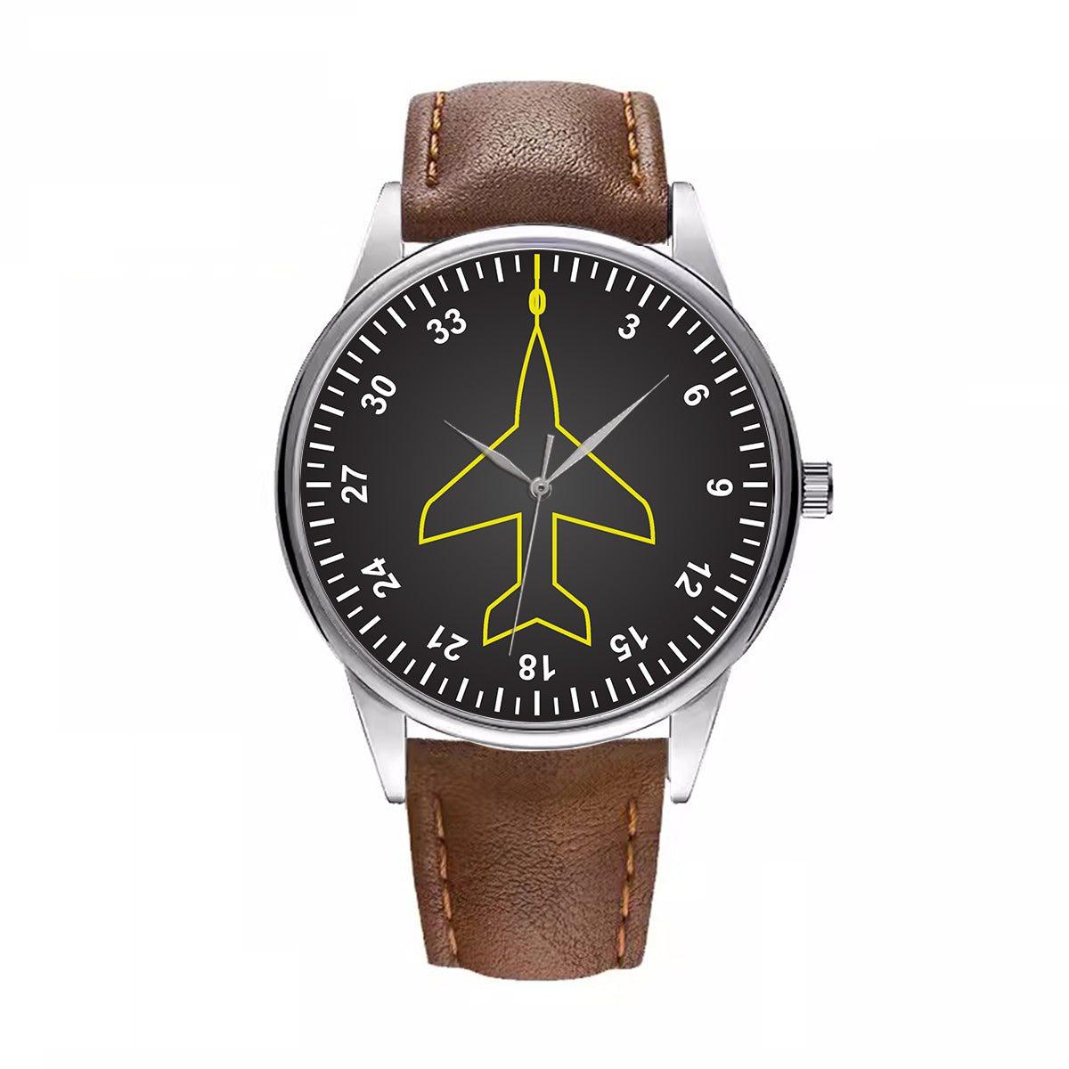 Airplane Instruments (Heading) Designed Fashion Leather Strap Watches