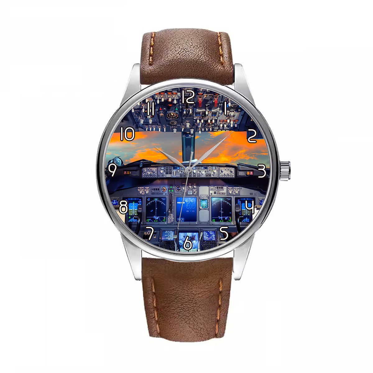 Amazing Boeing 737 Cockpit Designed Fashion Leather Strap Watches