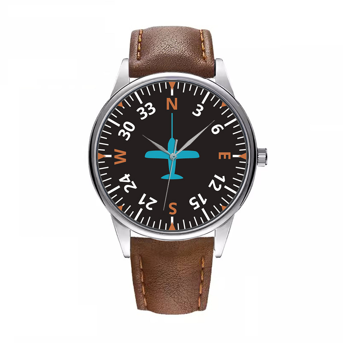 Airplane Instruments (Heading) 2 Designed Fashion Leather Strap Watches